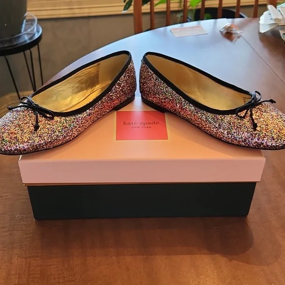 Kate Spade Honey glitter ballet flats rainbow - Picture 8 of 12